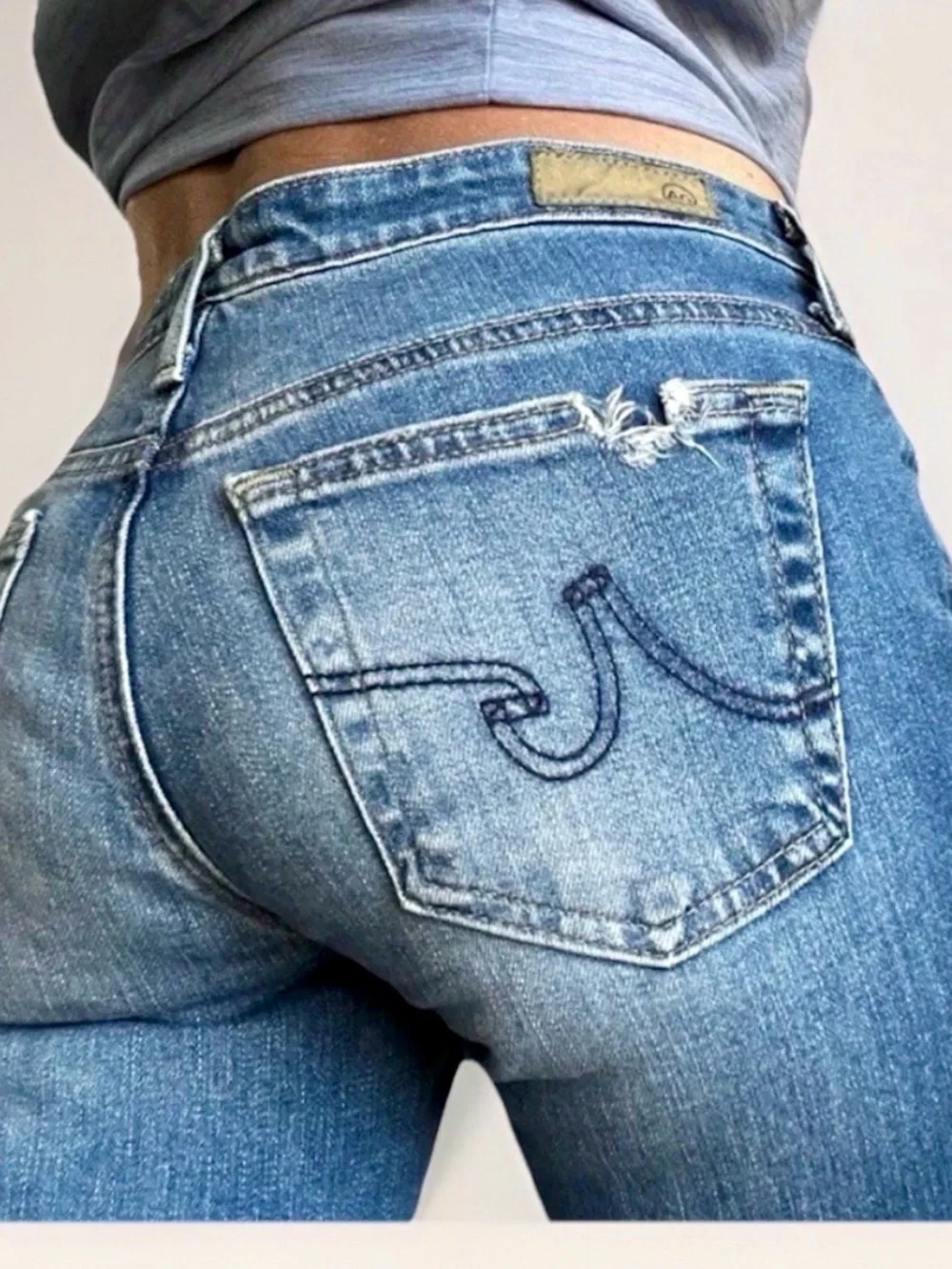 Womens Ag Jeans Size 26 Stilt Cigarette Leg Skinny Distressed Ripped destroyed